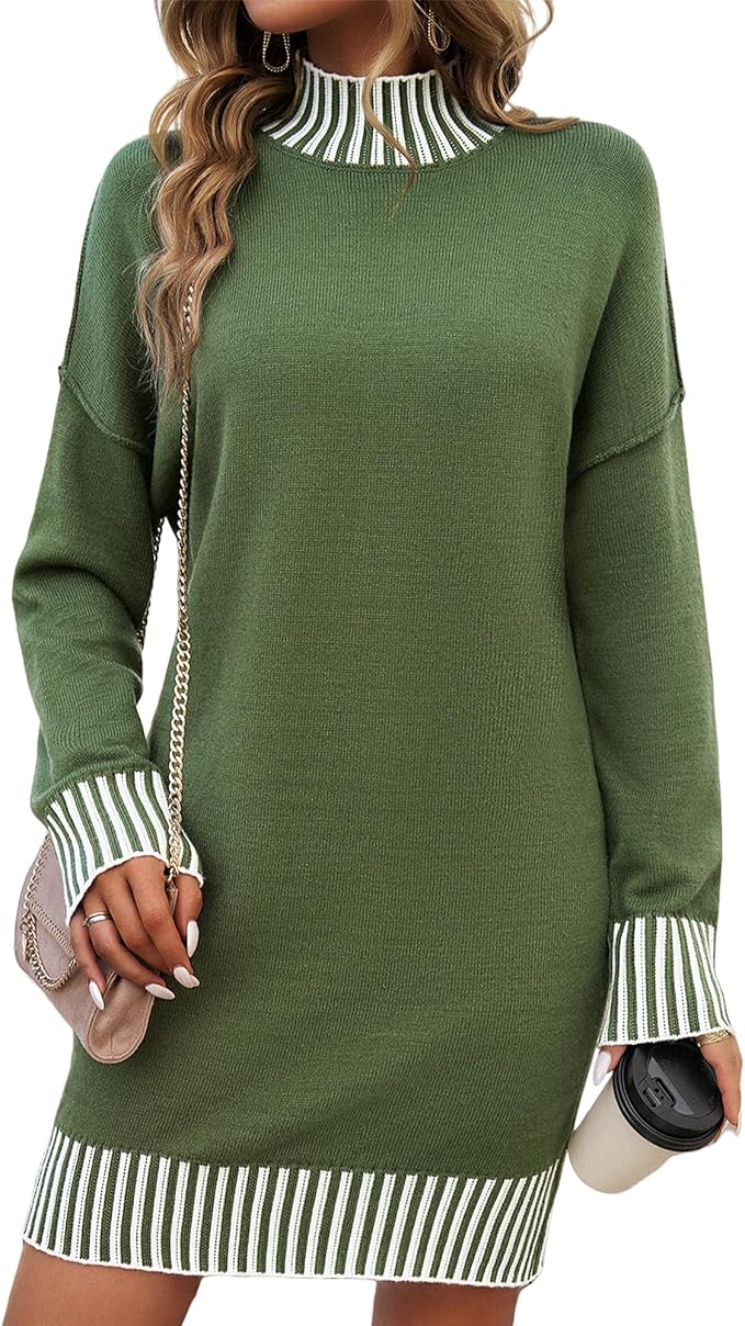 Green Loose Sweater Dress PW28