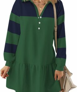 Lapel Collared Pullover Dress PW47
