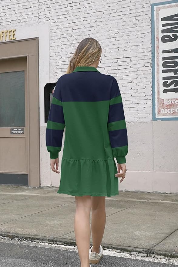 Lapel Collared Pullover Dress PW47 - Image 2