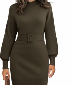 Mock Neck Fall Sweater Dress PW8