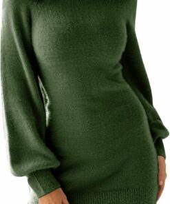 Olive Green Pullover Mini Dress PW19