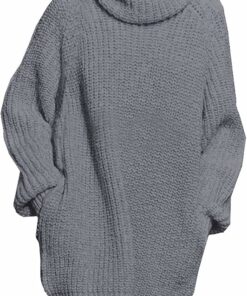 Women's Loose Turtleneck Oversize Sweater Dress PW42