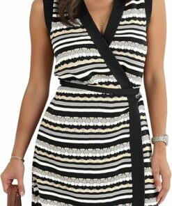 Black Crochet Knit Tie Waist Dress PW73