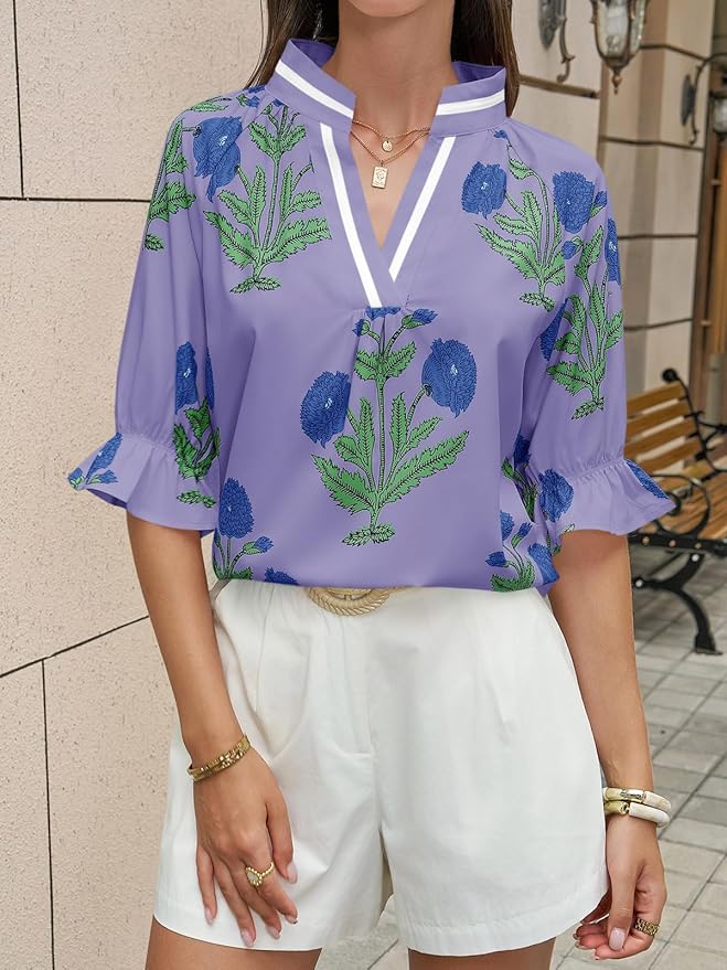 Dressy Casual Flowy Blouse PW94