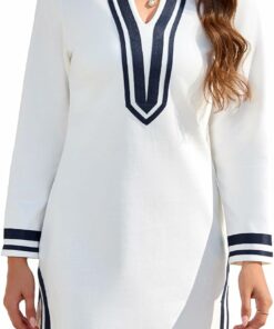 Long Sleeve Striped Mini Dress PW64