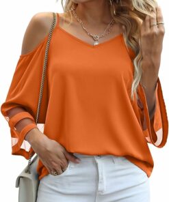 Orange Spaghetti Strap Loose Top PW99