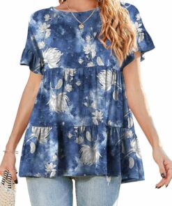 Waterlily Ink Blue Loose Top PW85