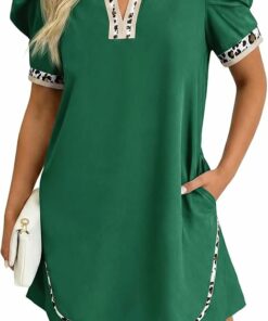 Women's Puff Short Sleeve Mini Dress PW55