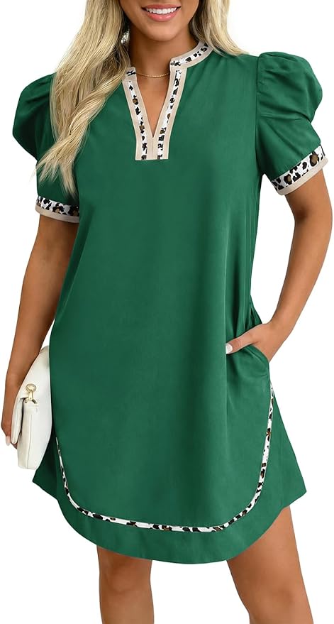 Women's Puff Short Sleeve Mini Dress PW55