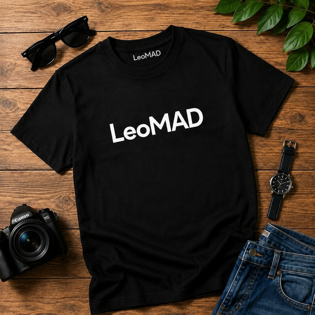 LeoMAD Modern Graphic T-Shirt - Black