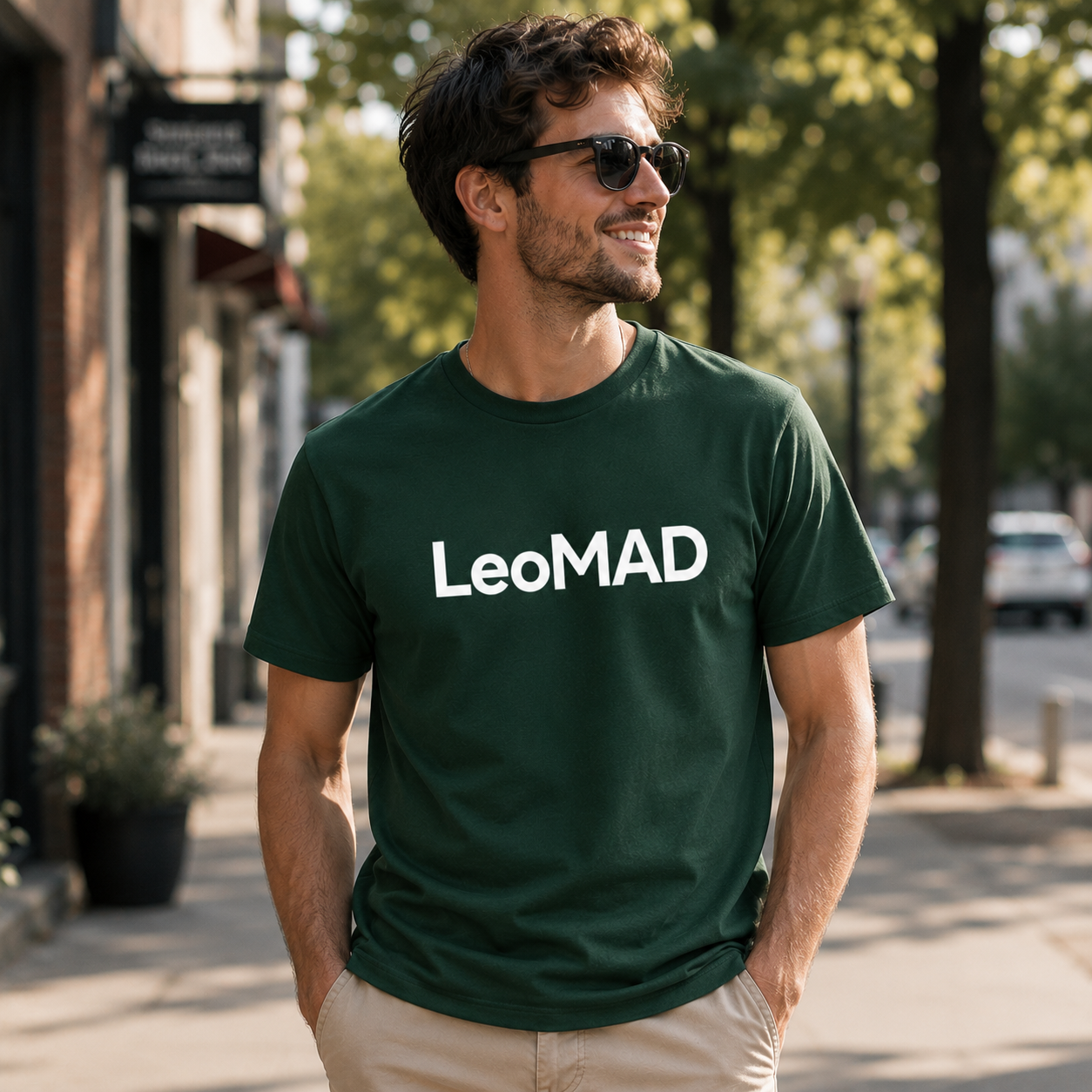 LeoMAD Modern Graphic T-Shirt - Forest Green
