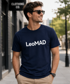 LeoMAD Modern Graphic T-Shirt - Navy