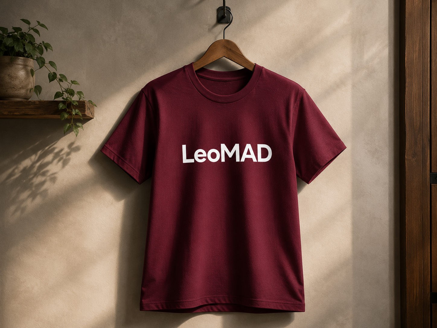 LeoMAD Modern Graphic T-Shirt - Maroon