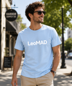 LeoMAD Modern Graphic T-Shirt - Light Blue